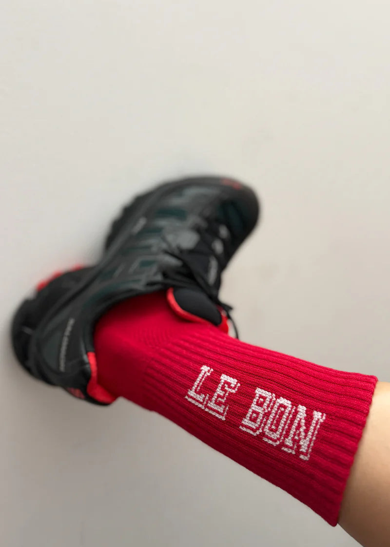 Preppy Socks - Red/Cream