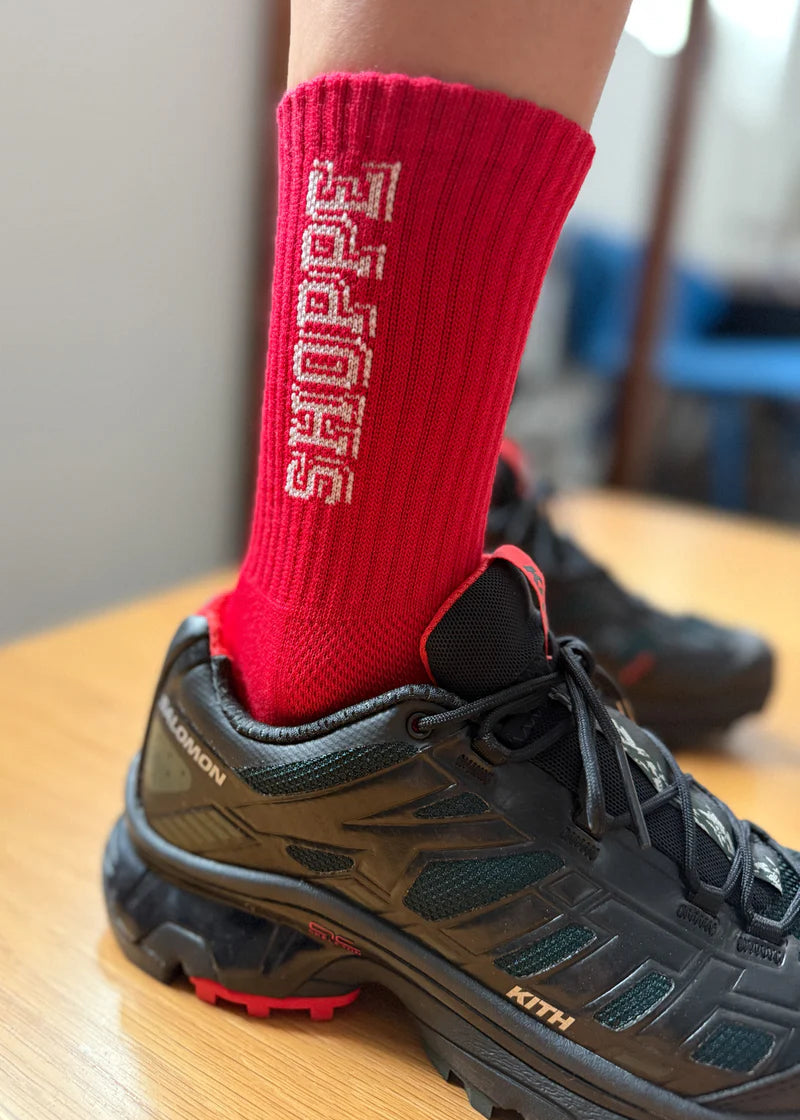 Preppy Socks - Red/Cream