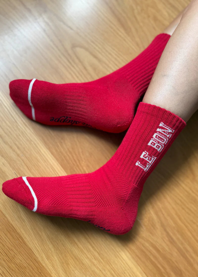 Preppy Socks - Red/Cream