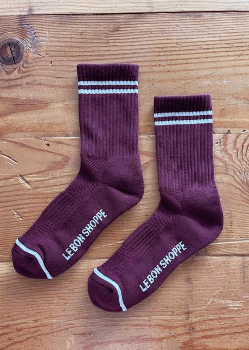 Le Bon Shoppe Boyfriend Socks - Maroon