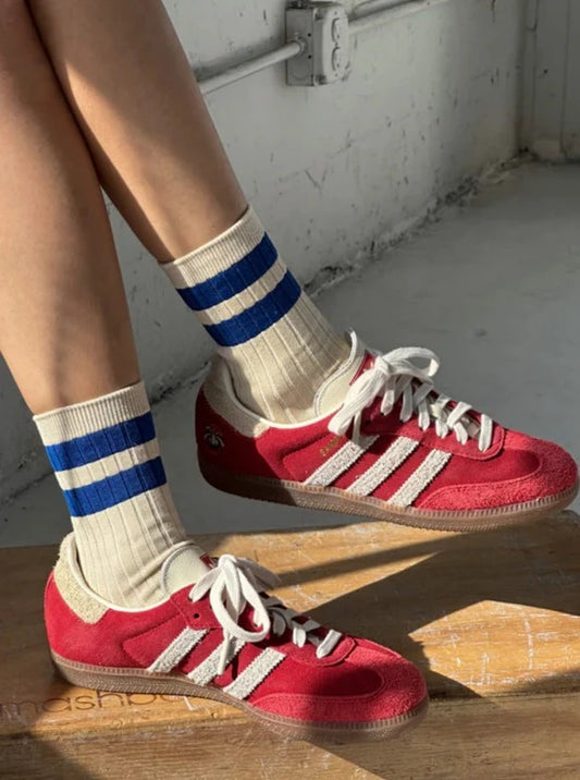 Her Varsity Socks - Azure