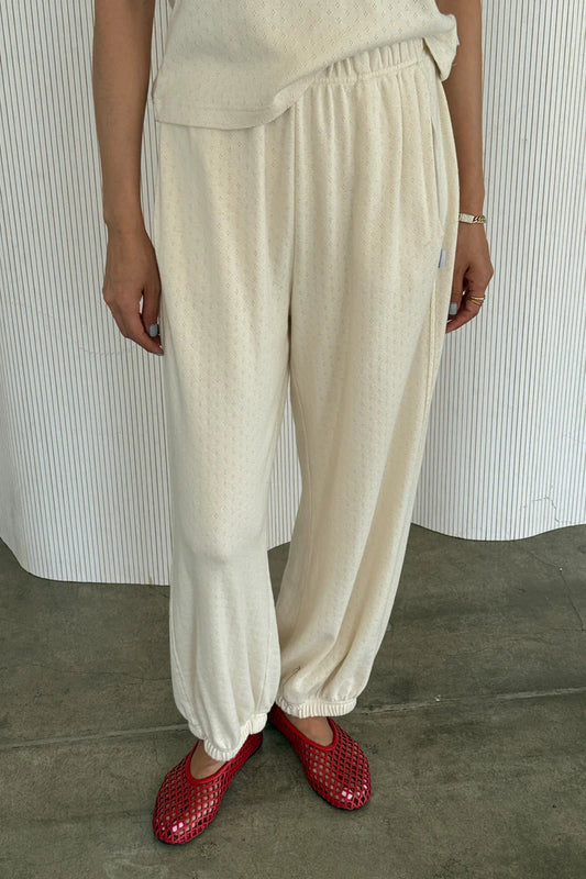 Pointelle Balloon Pant - Natural