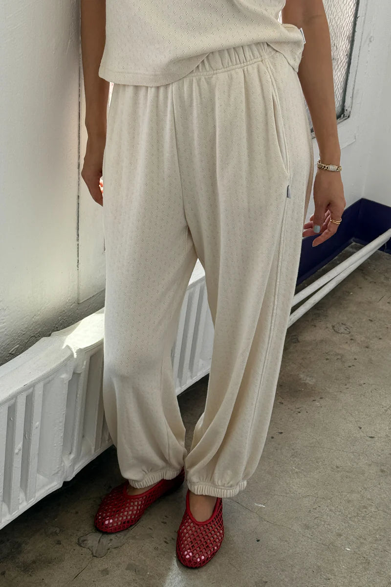 Pointelle Balloon Pant - Natural