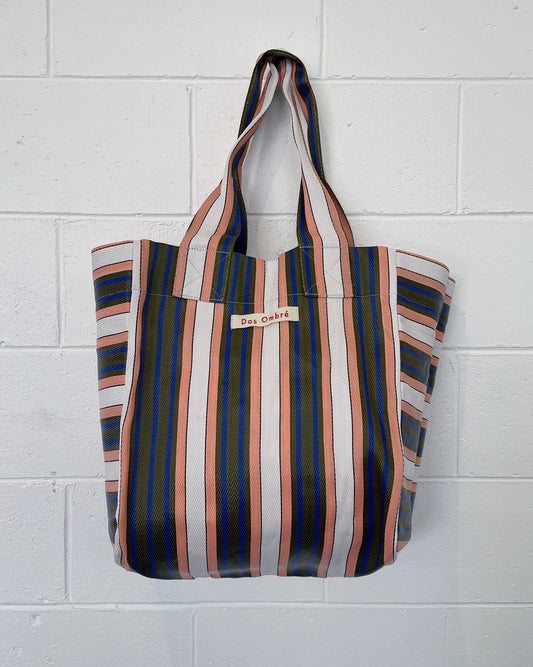 BIG Bengali Bag — Peach Stripe