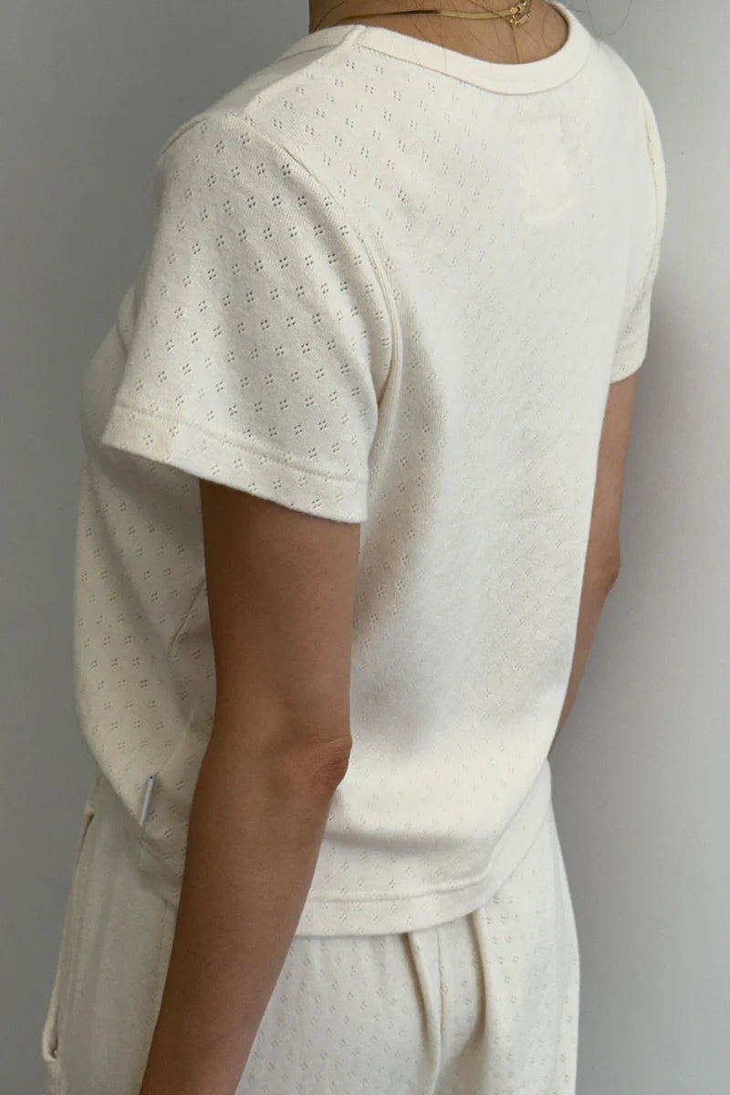 Pointelle Babe Tee - Natural