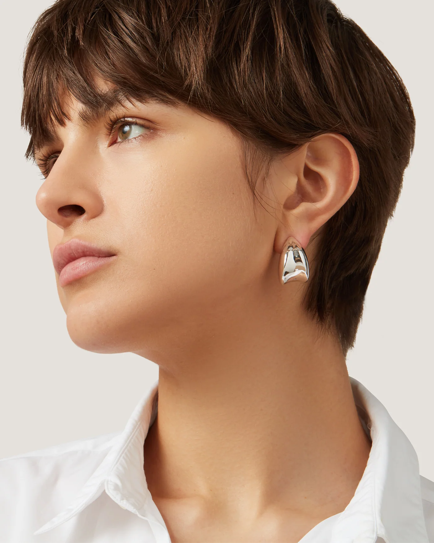 Paige Puff Earrings — Silver