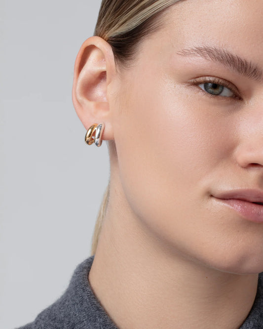 Mini Florence Earrings — Two Tone