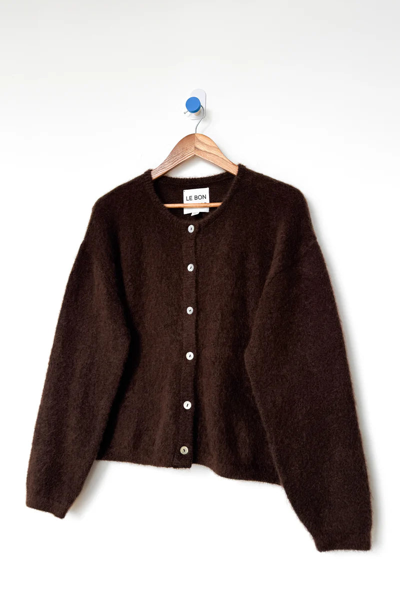 Leila Mohair Cardigan — Cocoa Bean