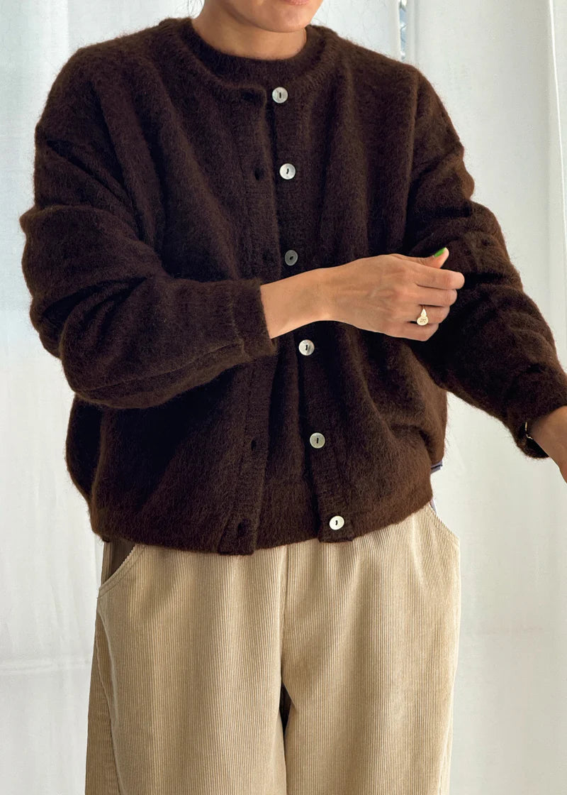 Leila Mohair Cardigan — Cocoa Bean