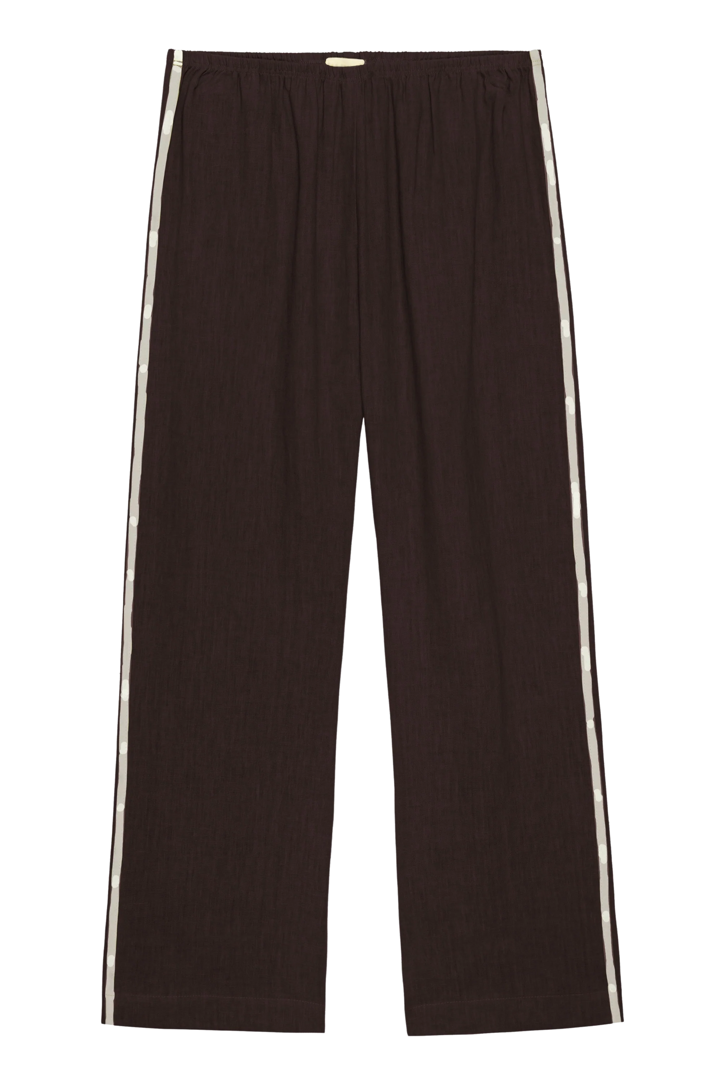 Crop Linen Stripe Pant - Espresso