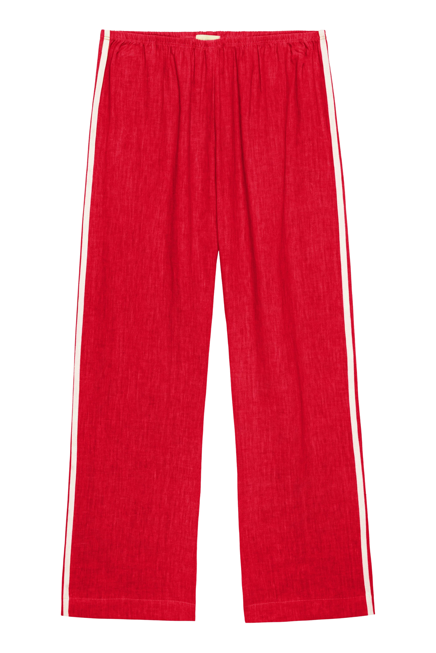 Crop Linen Stripe Pant - Bell Pepper