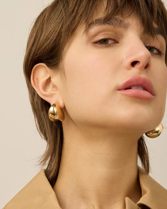 Paige Puff Earrings — Gold