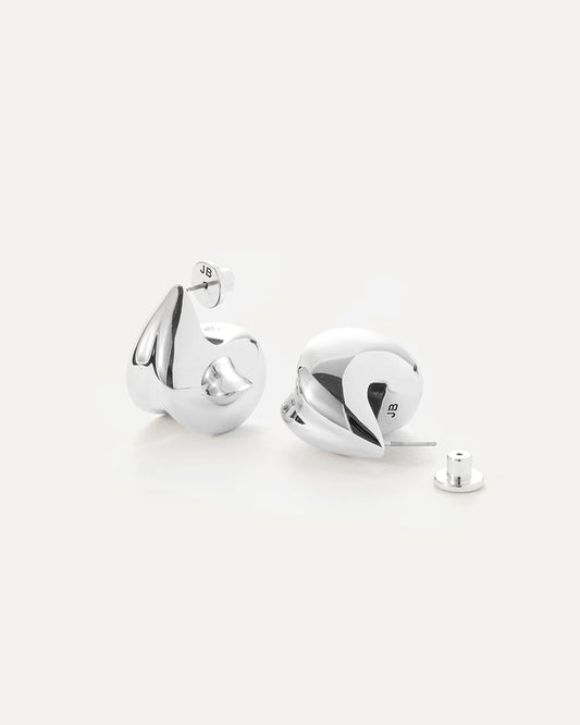 Paige Puff Earrings — Silver