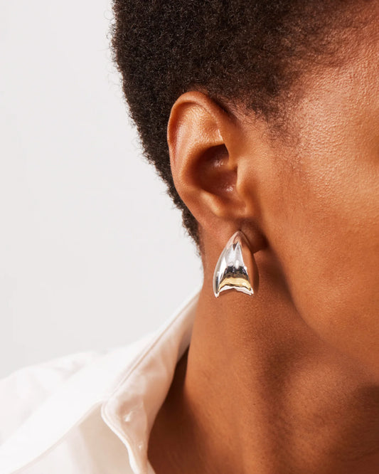 Paige Puff Earrings — Silver