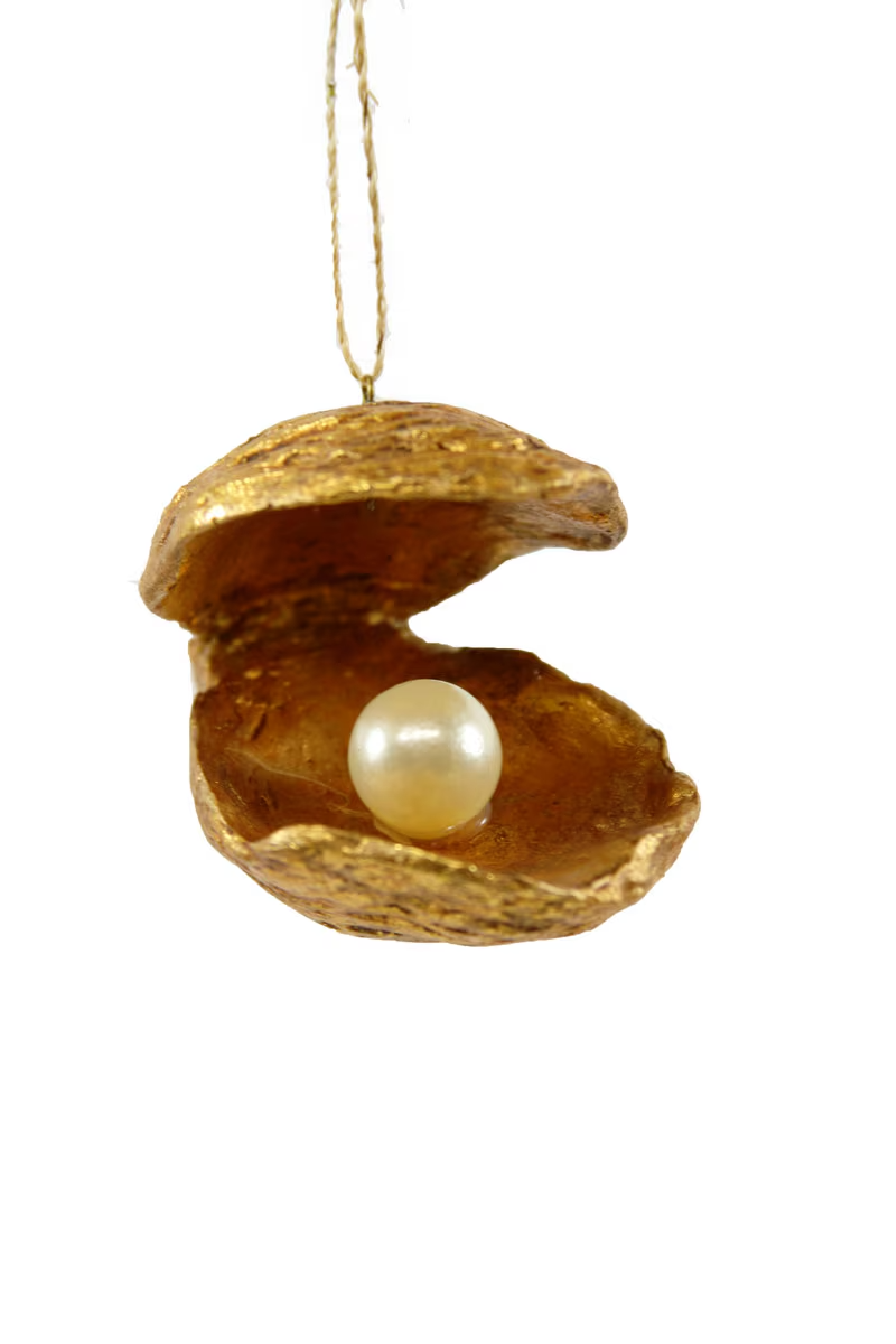 Gold Oyster with Pearl Ornament