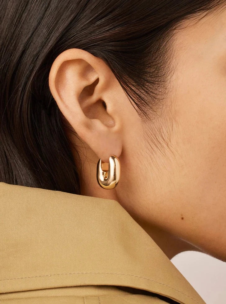 Jenny Bird Puffy U-Link Earrings - Gold