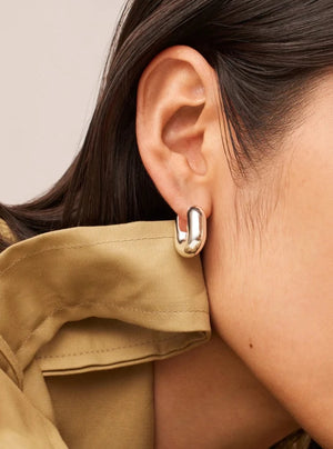 Jenny Bird Puffy U-Link Earrings - Silver