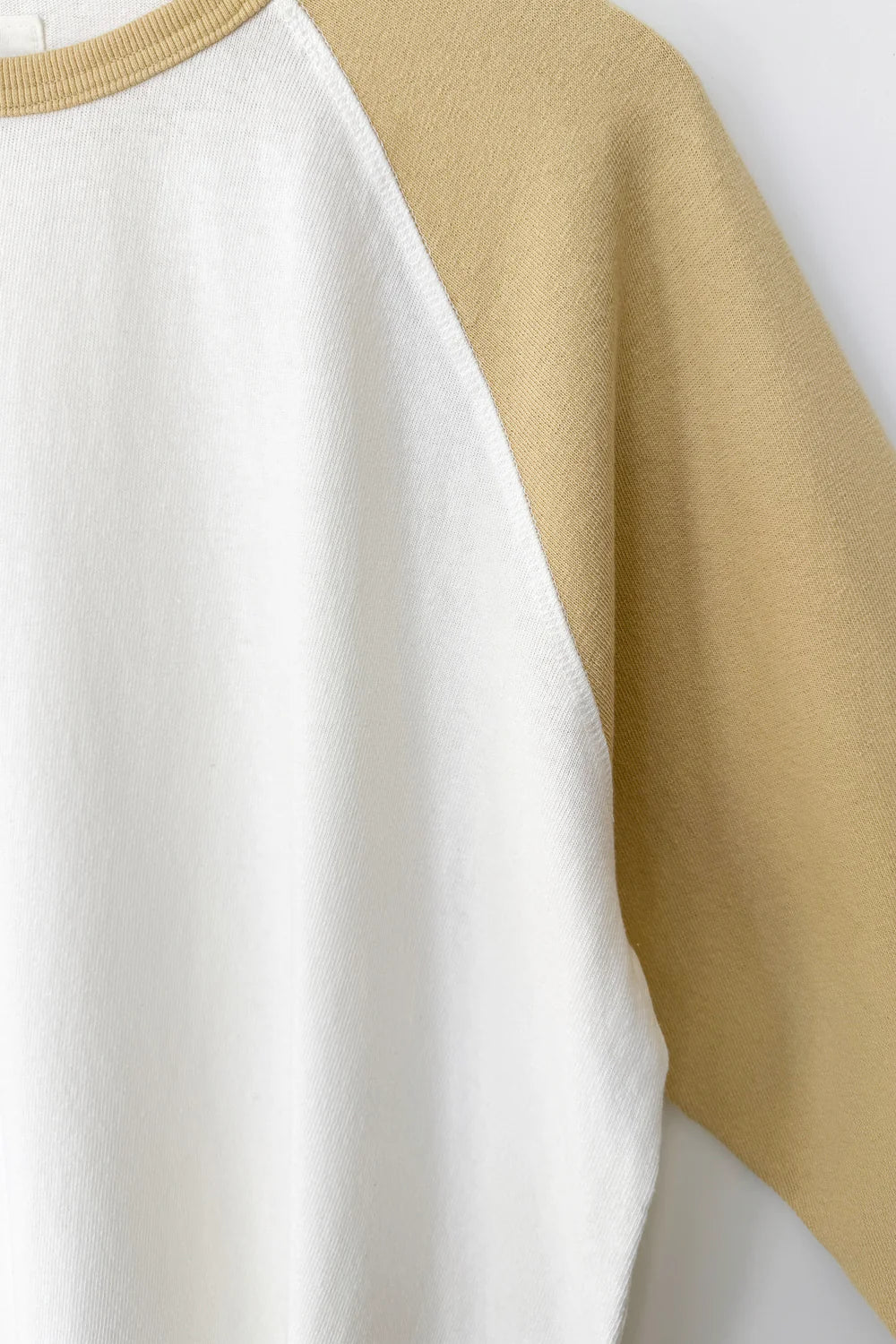 Heavy Cotton Raglan Tee — White/Butter