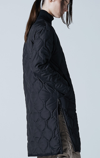 Taion Long Military Crew Neck Quilted Coat - Black - Vincent Park - {{shop.address.city}} {{ shop.address.country }}
