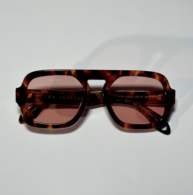 Jane Sunglasses - Brown Tortoise Maroon Lens