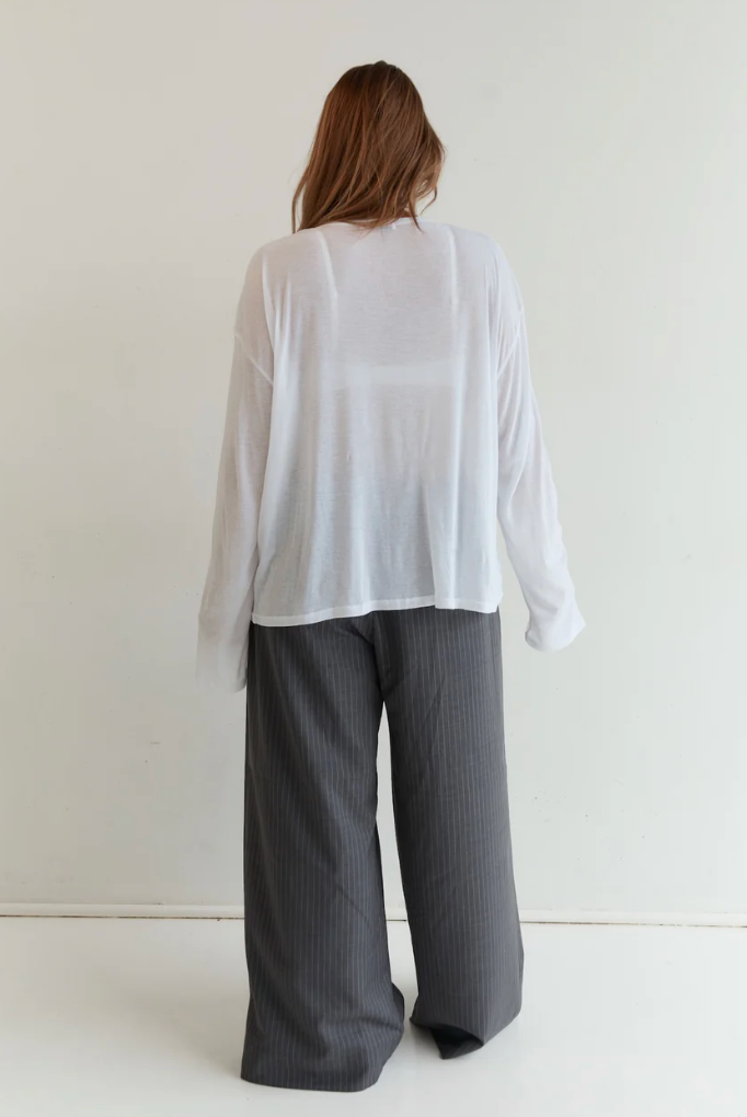 Cut Out L/S — White