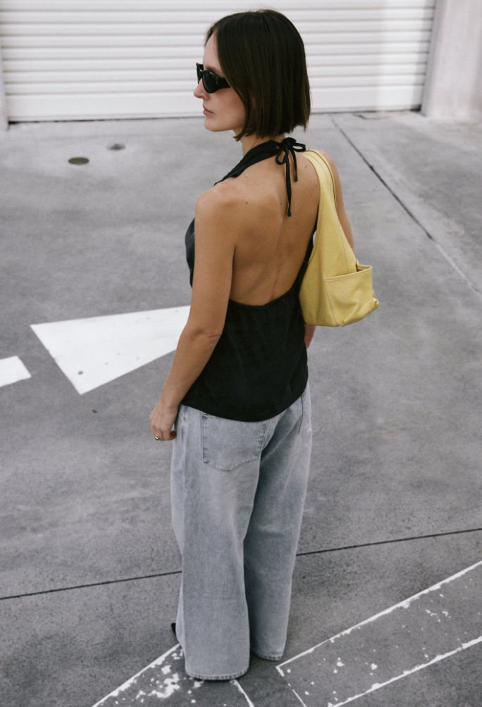 Tie Front Tank — Black