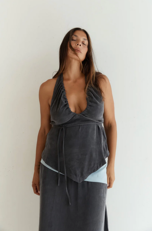 Tie Front Tank — Black