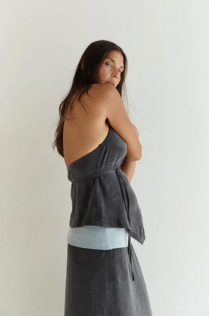 Tie Front Tank — Black