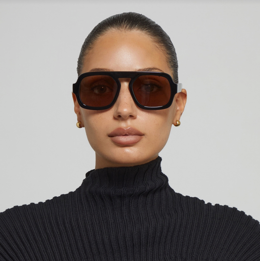 Jane Sunglasses — Gloss Black Dark Brown Lens
