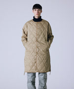 Taion Long Military Crew Neck Quilted Coat - Coyote