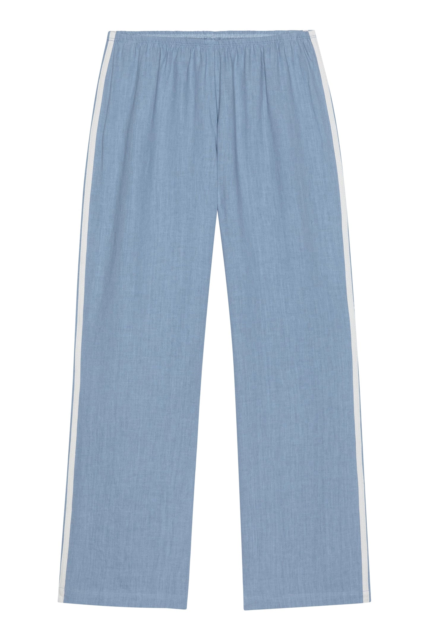 Crop Linen Stripe Pant - Lapis