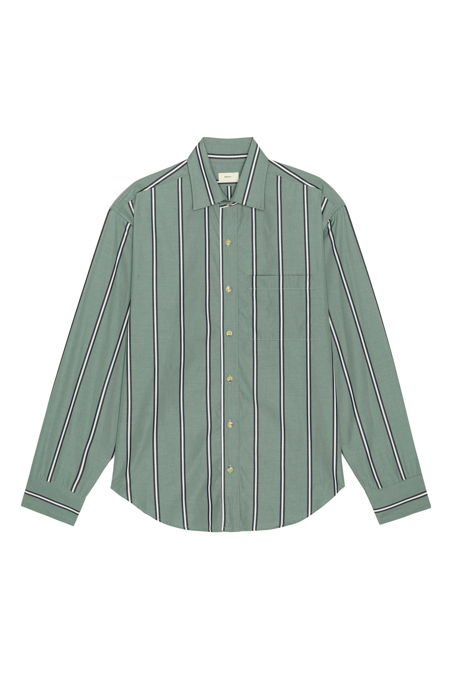 The Pop Button Down — Sage Stripe