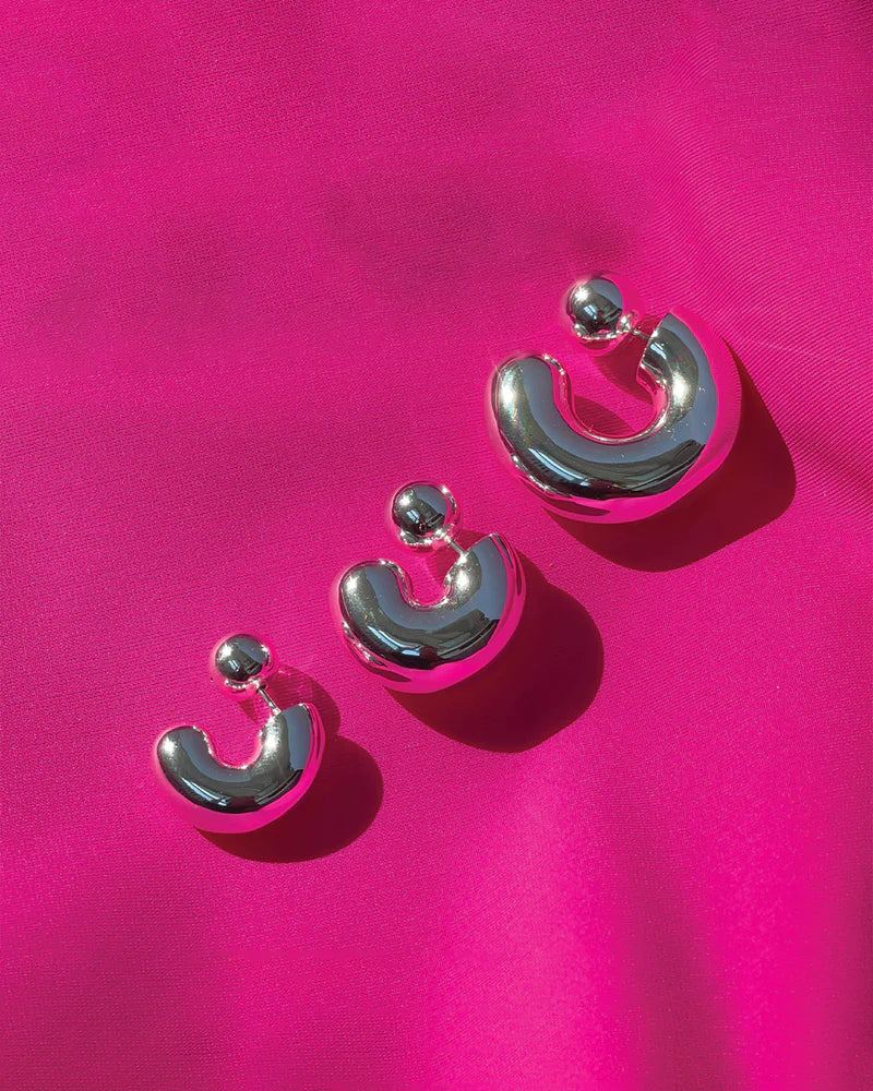 Jenny Bird Medium Tome Hoops - Silver