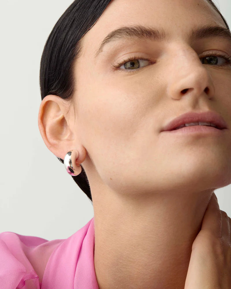 Jenny Bird Medium Tome Hoops - Silver