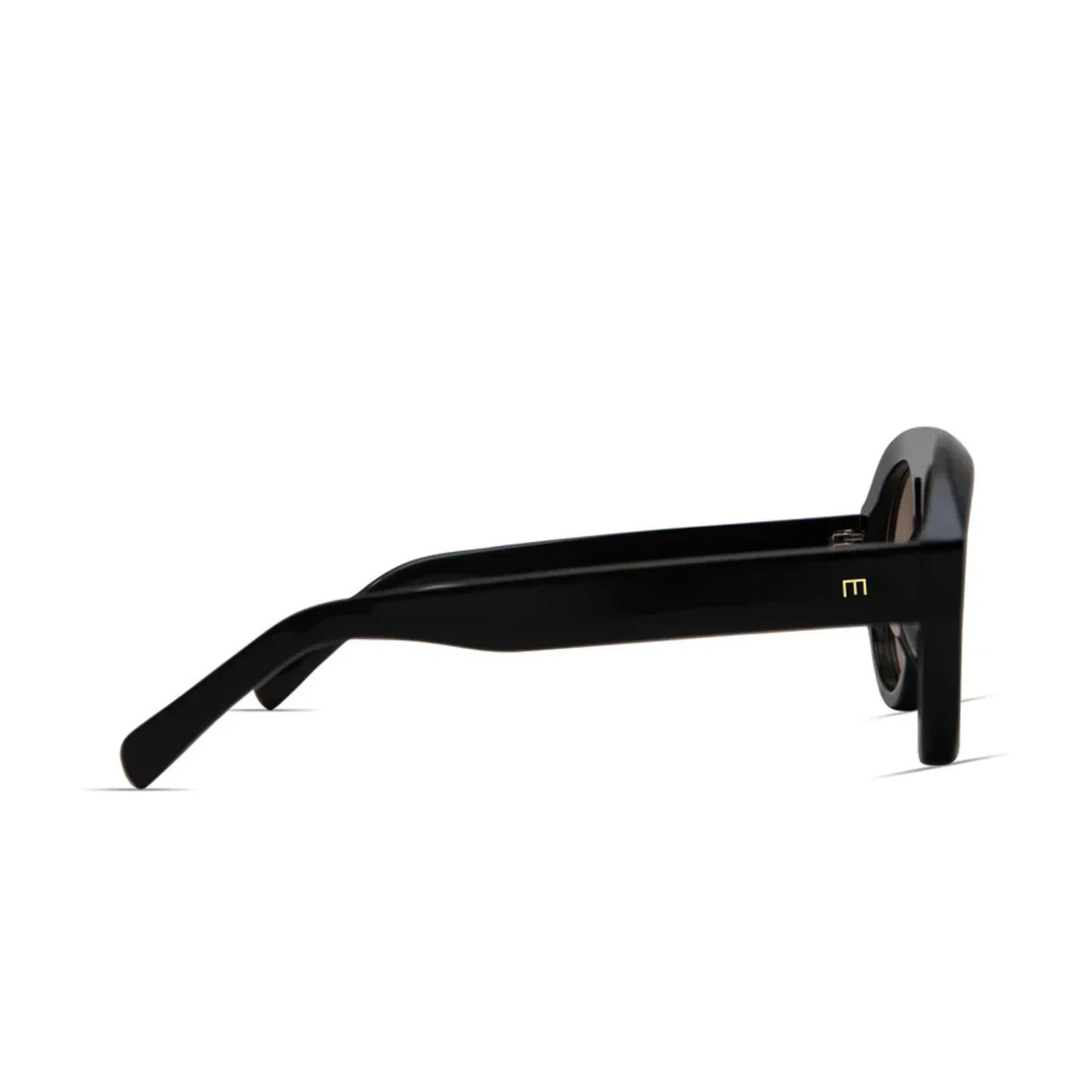 Val Sunglasses — Gloss Black / Olive Green Lens
