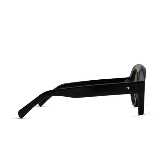 Val Sunglasses — Gloss Black / Olive Green Lens
