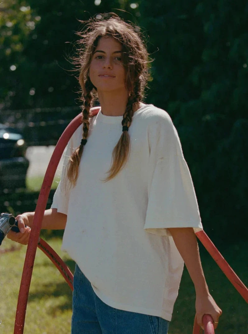 Vernon Oversized Tee - Washed White