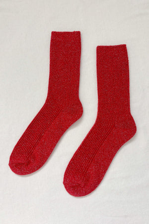 Le Bon Shoppe Winter Sparkle Socks - Poinsettia