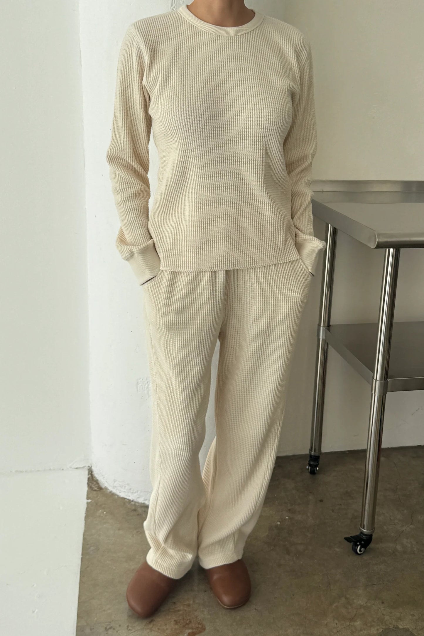 Waffle Fundamental Tee — Naturel