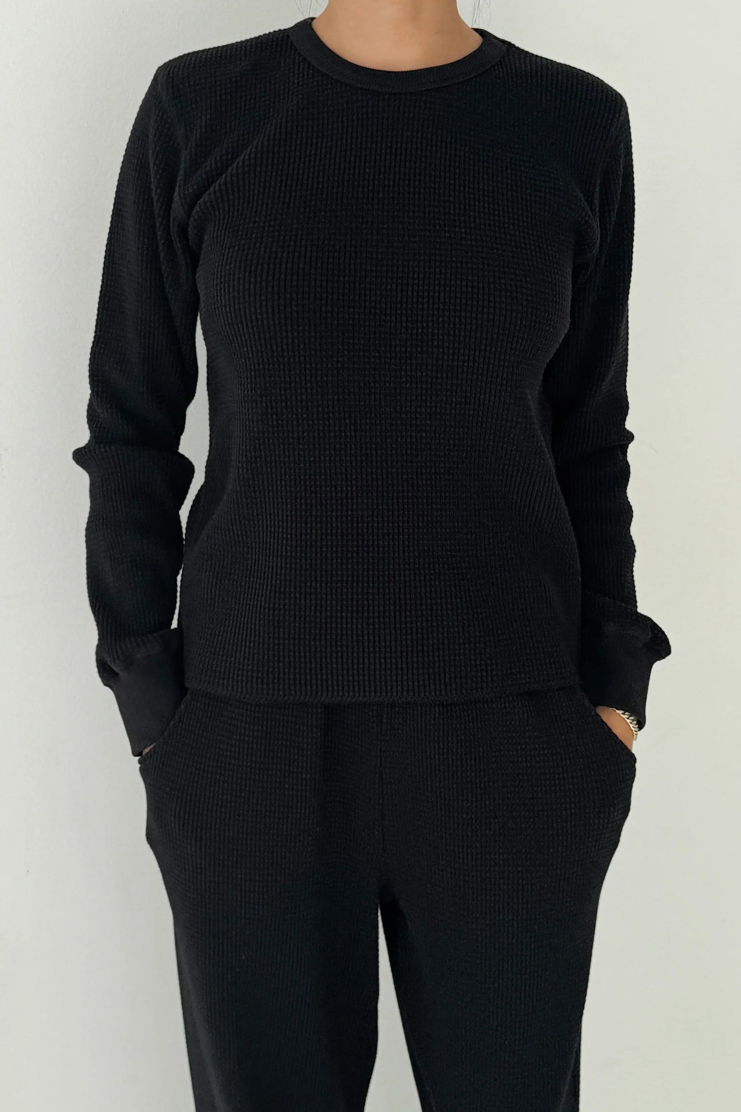 Waffle Fundamental Tee — True Black