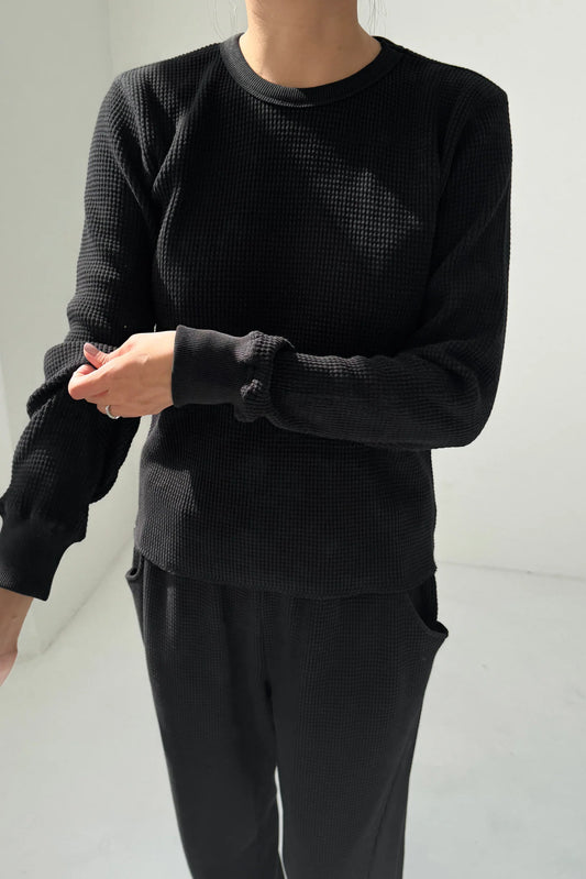 Waffle Fundamental Tee — True Black
