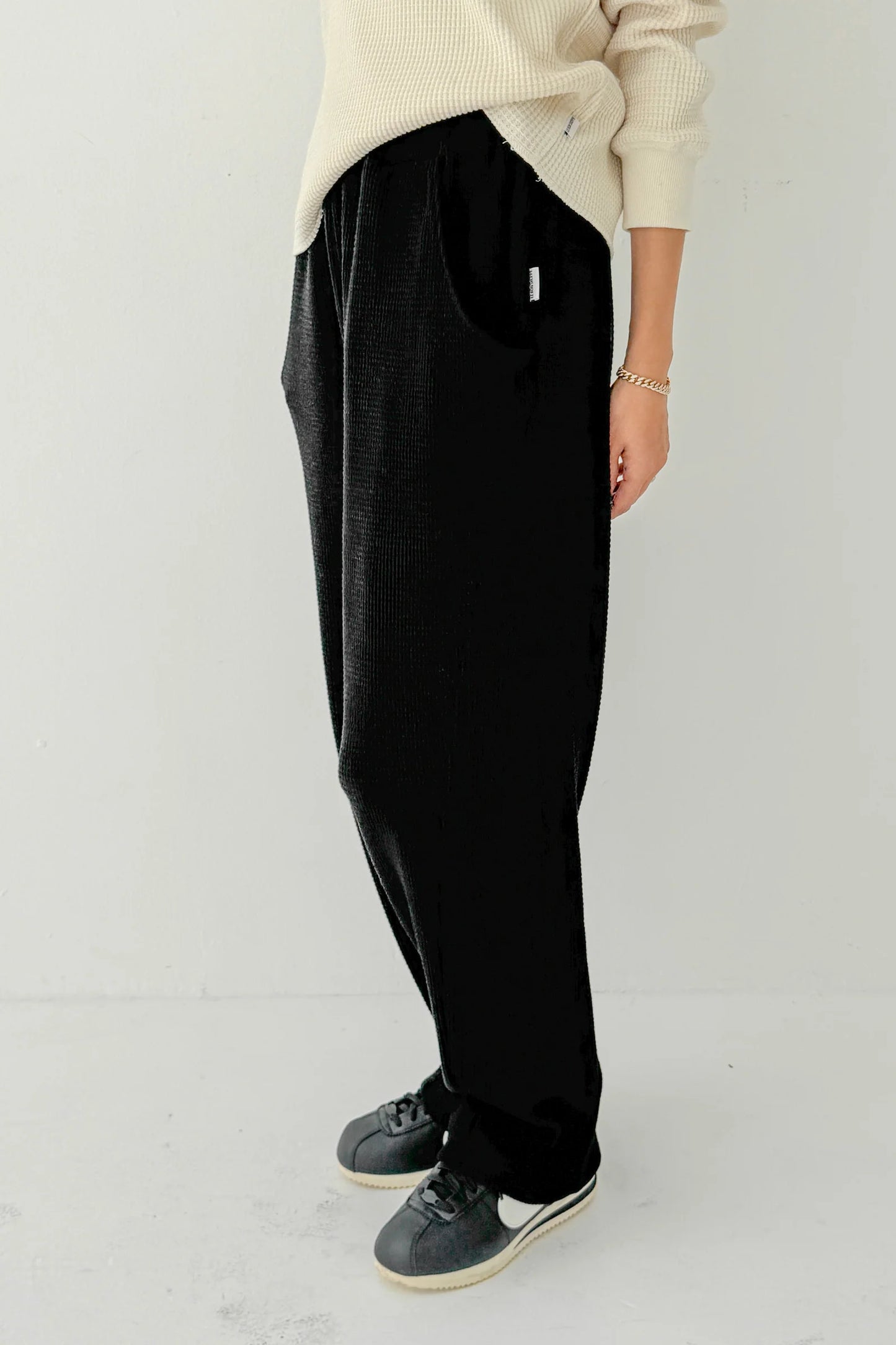 Waffle Lo Pants — True Black