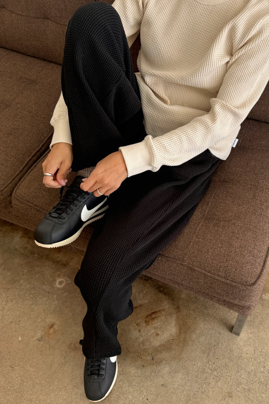 Waffle Lo Pants — True Black