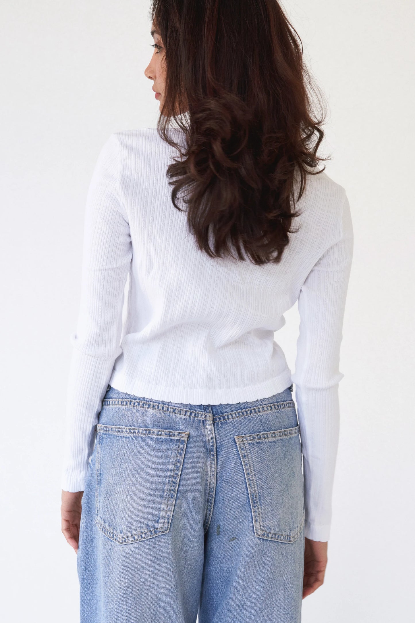 Posie Pointelle Cardigan — White