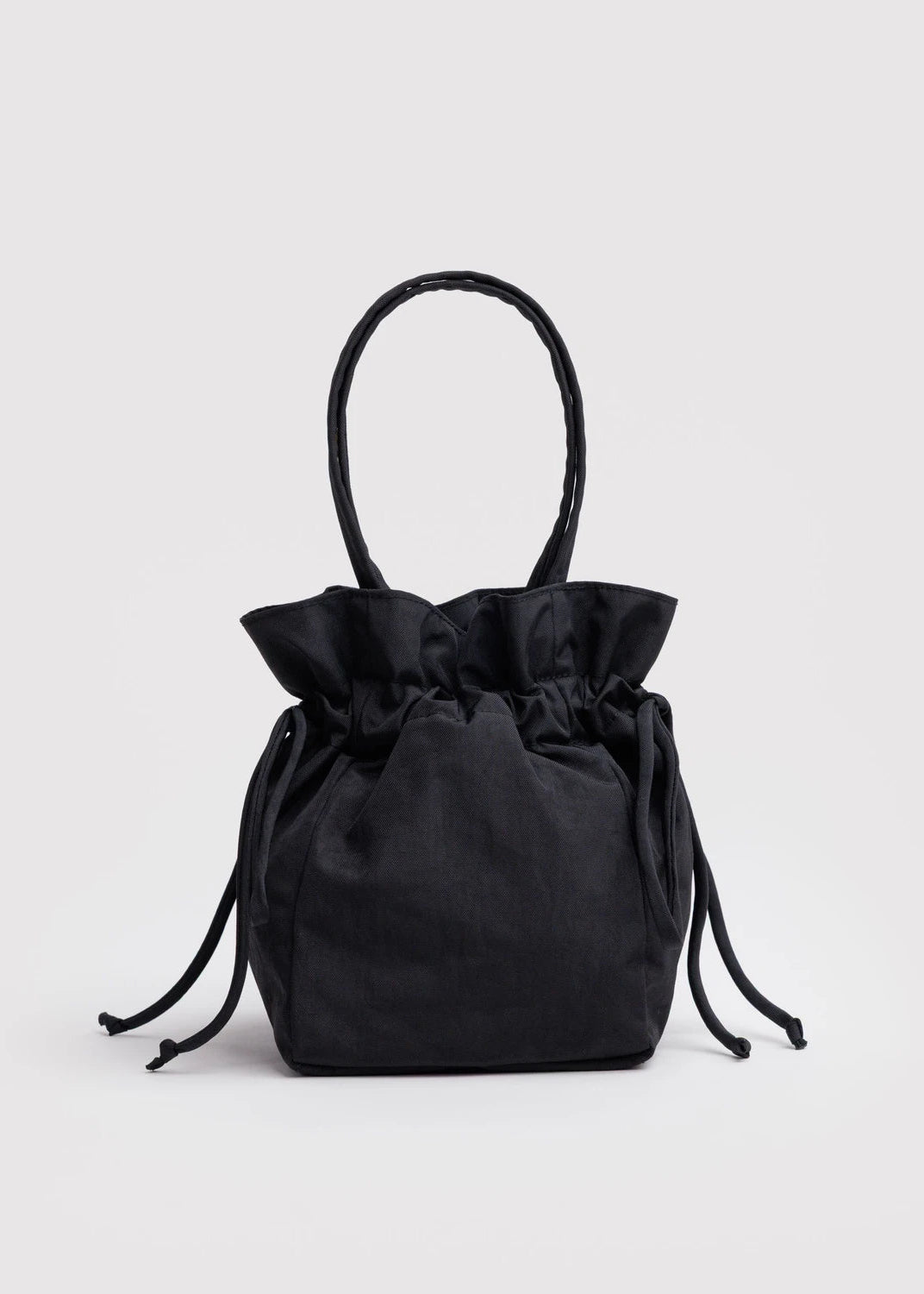 Nylon Drawstring Bag — Black