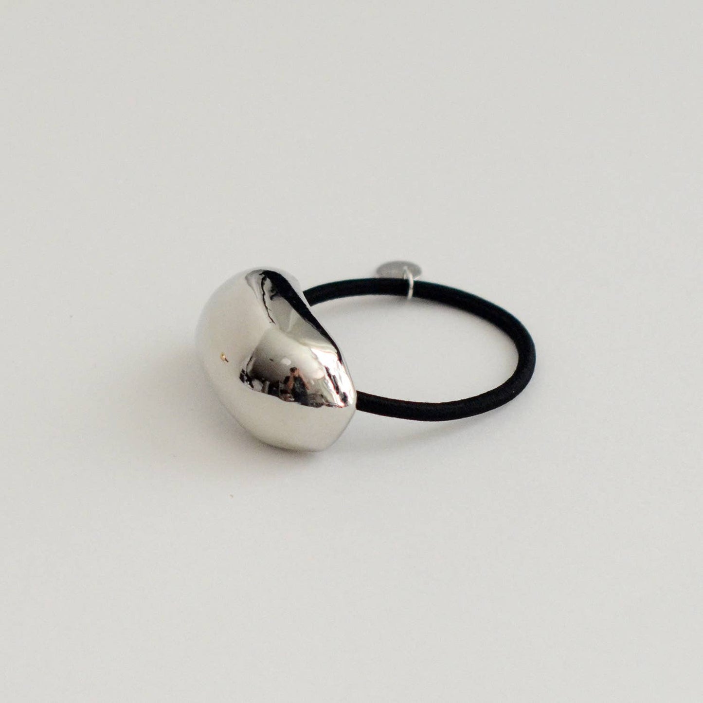 Bold Crescent Metal Cuff Hair Tie — Silver