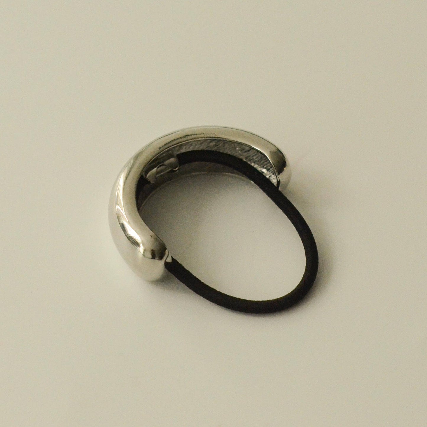Wide Metal Cuff Hair Tie — Silver