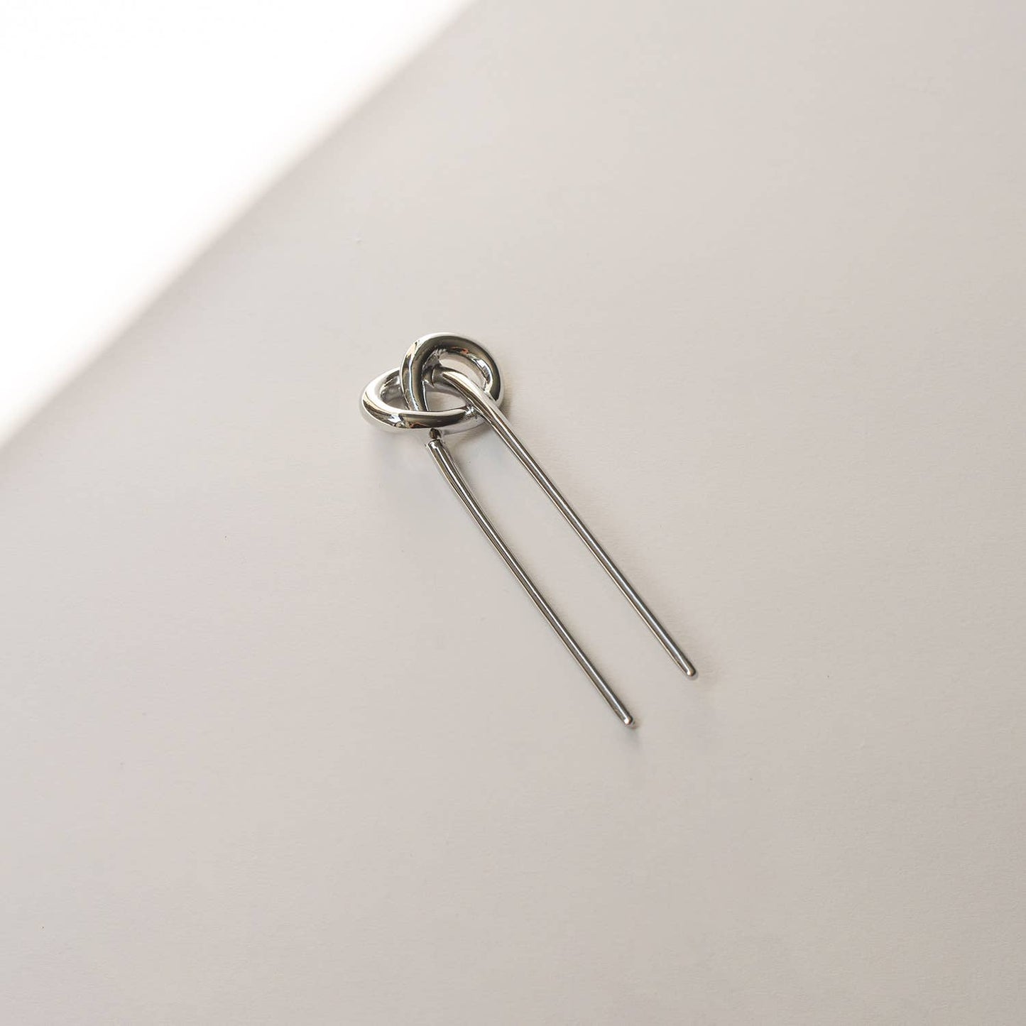 Knot-shaped Hair Stick — Silver