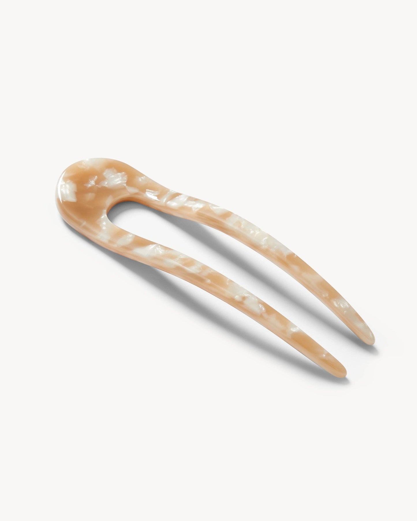 French Hair Pin — Taupe Shell