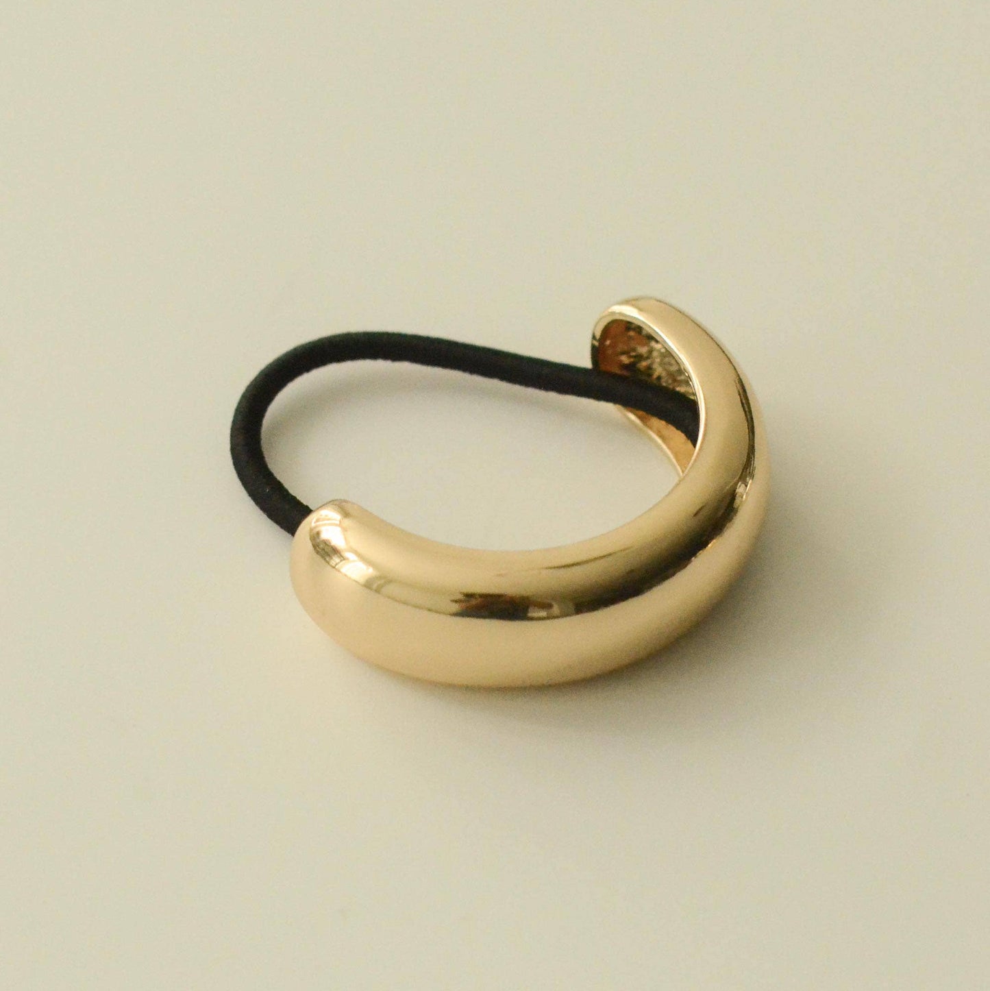 Wide Metal Cuff Hair Tie — Gold